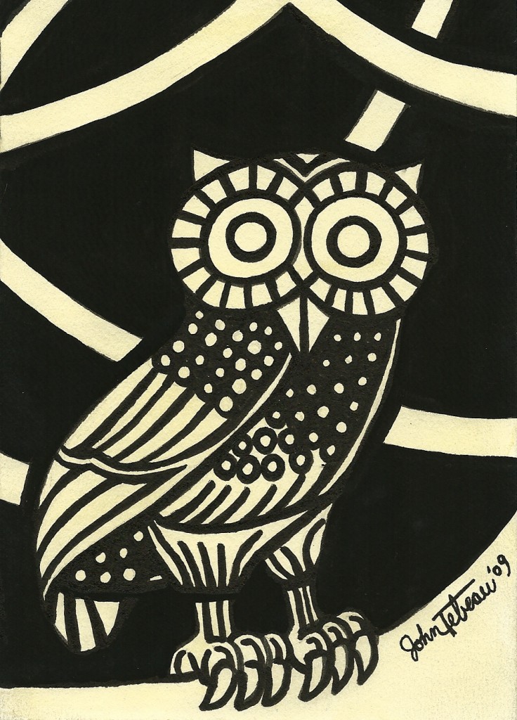 “Minerva’s Owl (from the one dollar bill)” (SOLD)