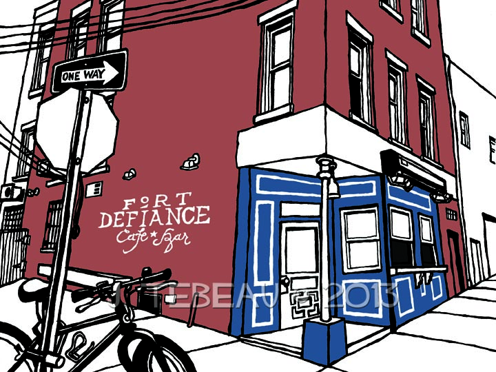 Fort Defiance Brooklyn bar art print