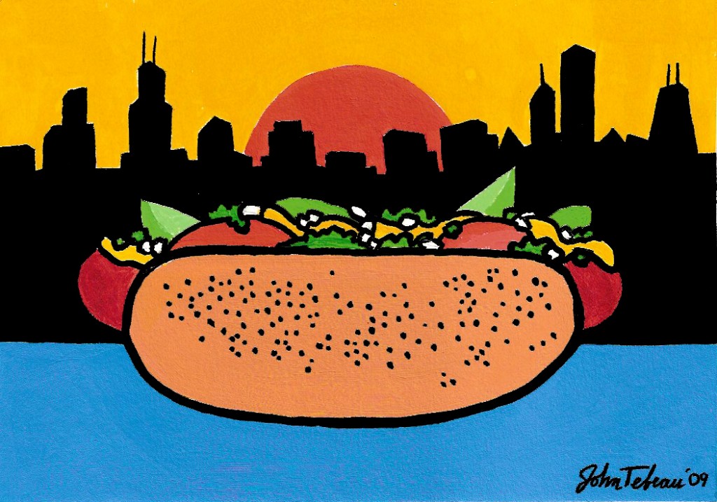 “Chicago Hot Dog: Fully Loaded,” Day 16 of 30 Paintings in 30 Days (SOLD)