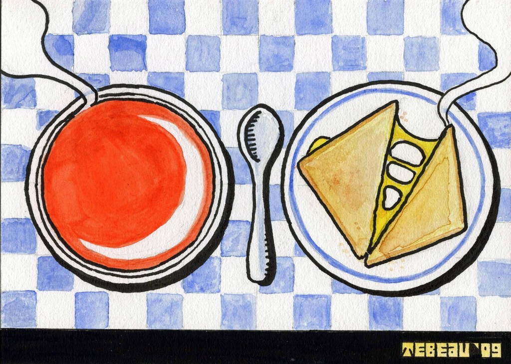 Grilled Cheese & Tomato Soup: Day Eight of 30 Paintings in 30 Days (SOLD)