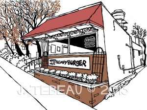 ann arbor's favorite buger blimpy's print by john tebeau