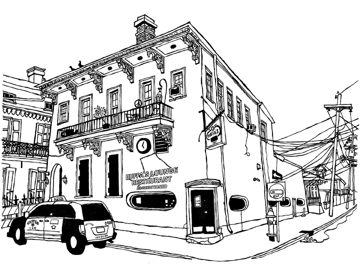 original art of new orleans bars: Buffa's Lounge