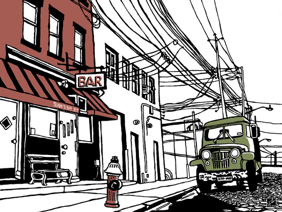 Sunny's-Bar-of-Brooklyn-art-by-John-Tebeau