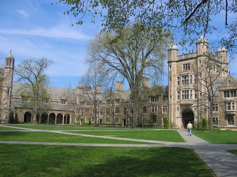 Original Ann Arbor Art: University of Michigan Law Quad - John Tebeau