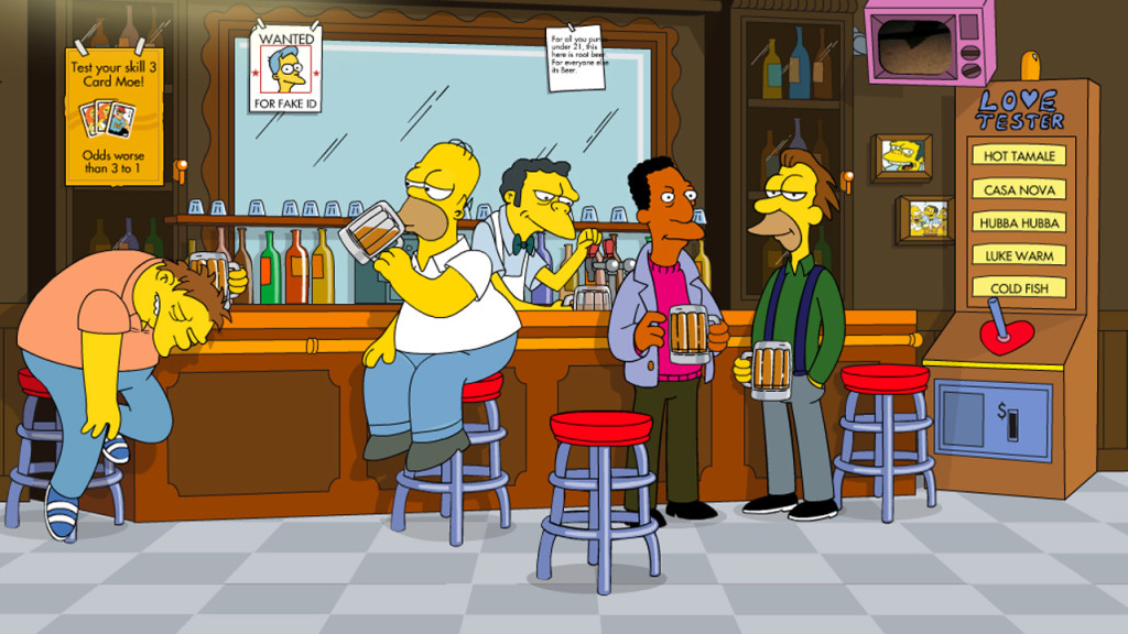 sitting at the bar moe's simpsons