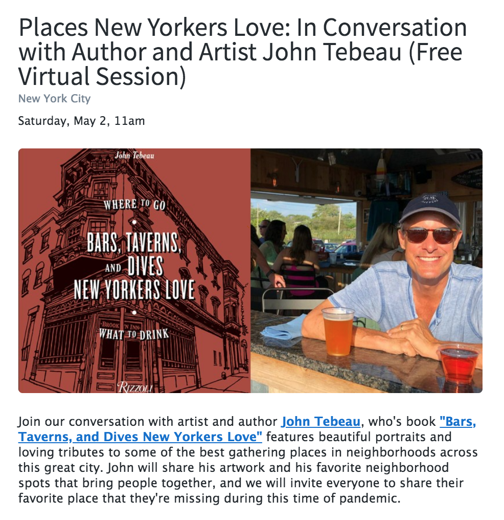 John Tebeau talks about Bars, Taverns and Dives New Yorkers Love with Turnstile Tours